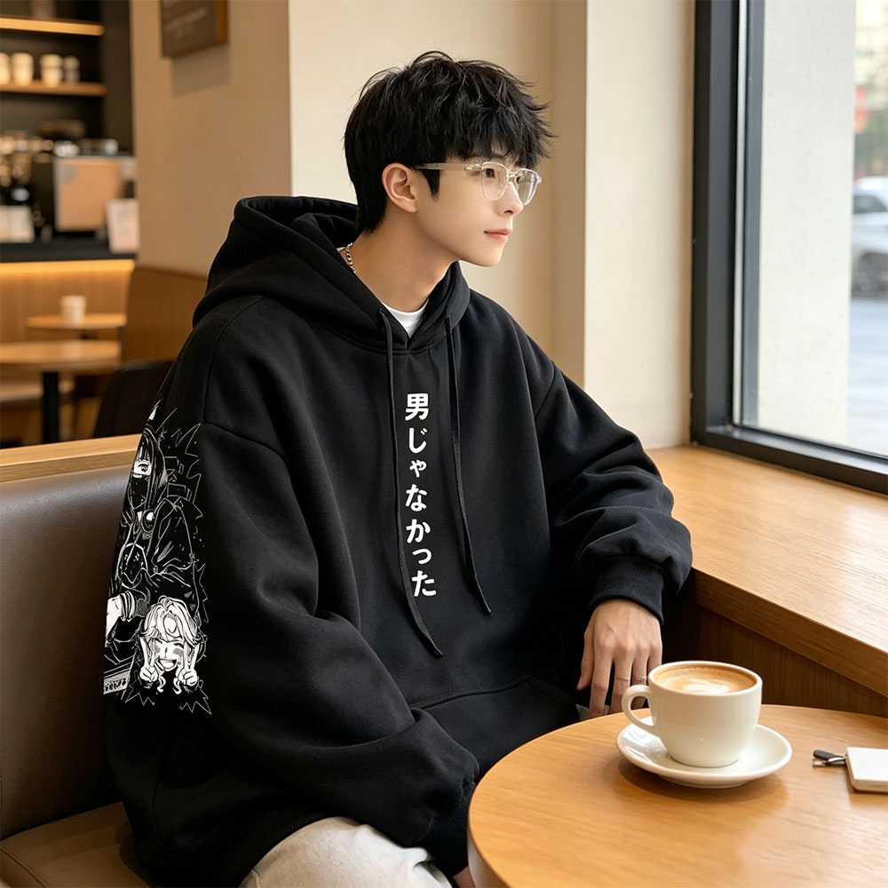 Anime Merch Hoodie - هودي رجالي بتصميم أنمي مانغا Y2K