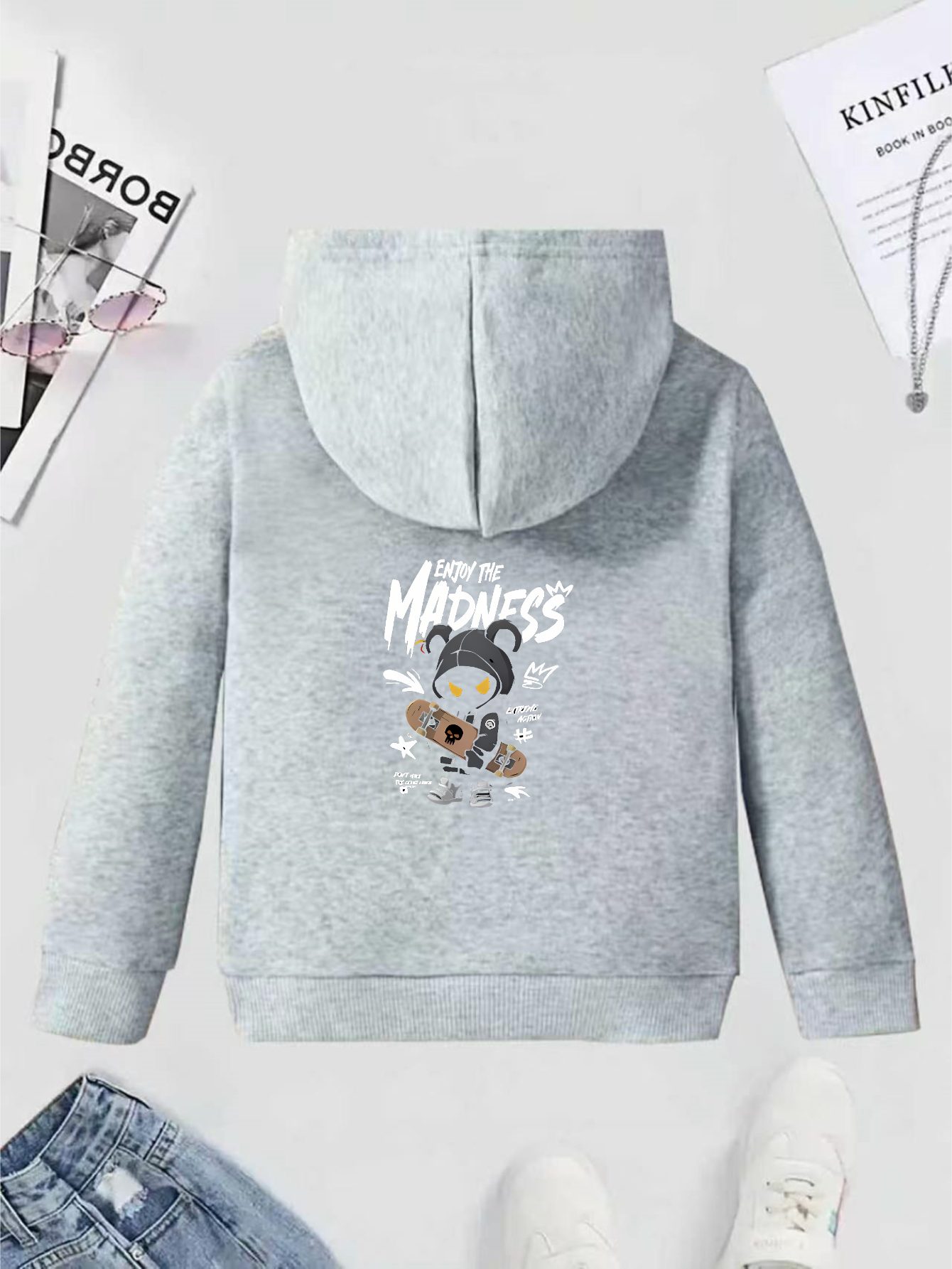 هودي أنيق للأولاد: سترة فضفاضة - مراجعة Anime Merch Hoodie وسعره