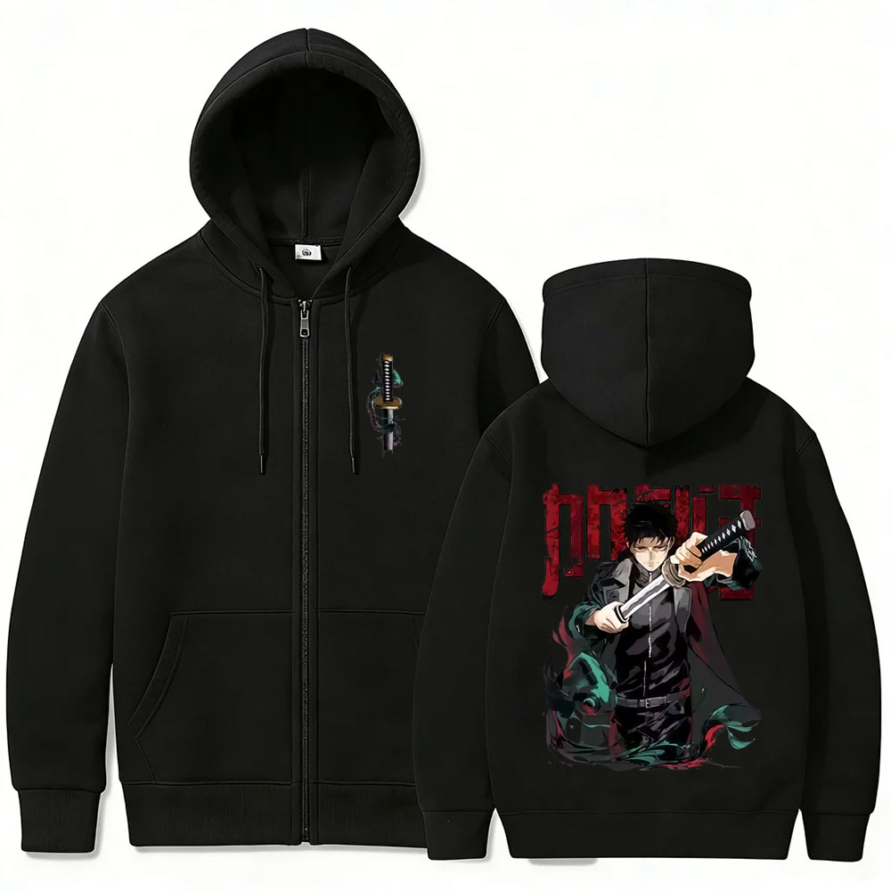 هودي بسحاب من القطن والصوف بتص - مراجعة Anime Merch Hoodie وسعره
